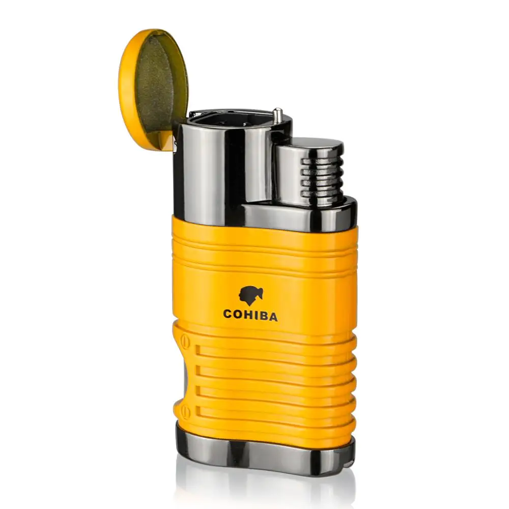 Зажигалка Cohiba для сигар сигарет табака 4 фонарь струйное пламя многоразовая с