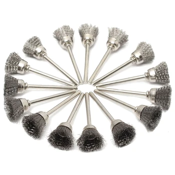 

New-45Pc Steel Wire Wheel Pen Cup Brushes Set Kit Accessories for Rotary Tool