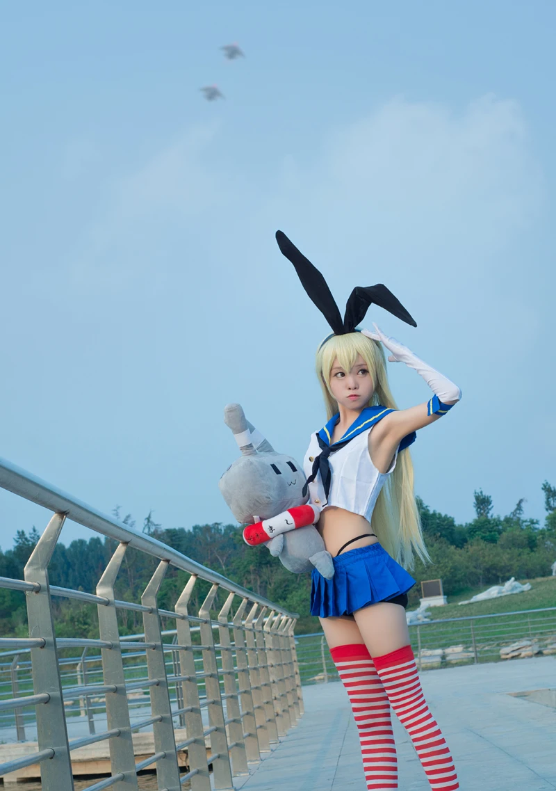 Аниме Kantai Collection (Shimakaze) Форма костюм моряка для маскарада Костюм Бесплатная
