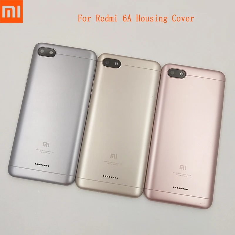 

XIAOMI Redmi 6A New Rear Housing Cover Back Door Replacement Battery Case With Camera Glass Lens Repair Spare Parts+Side Buttons