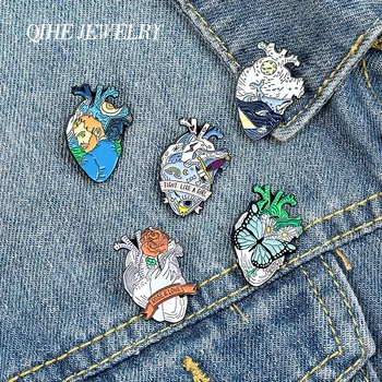 

Heart Enamel Lapel Pins Van Gogh butterfly Whale Feminism Brooches Badges Fashion Pins Gifts for Friends Pins Jewelry Wholesale