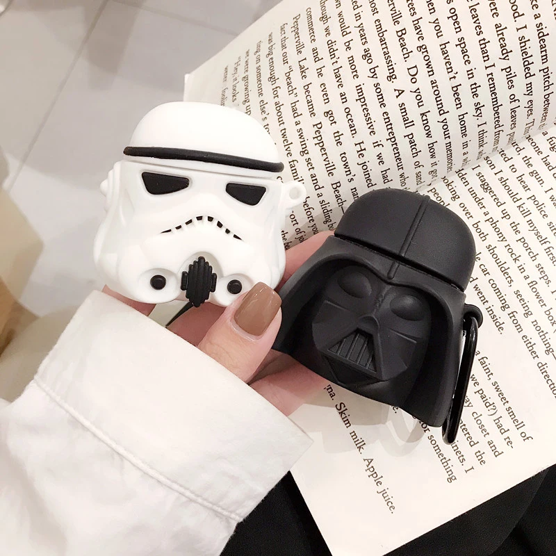 

Star Wars Darth Vader Headphone case For Apple Airpods 1 2 White Soldier Bluetooth wireless headset Silicone Cover Accessories