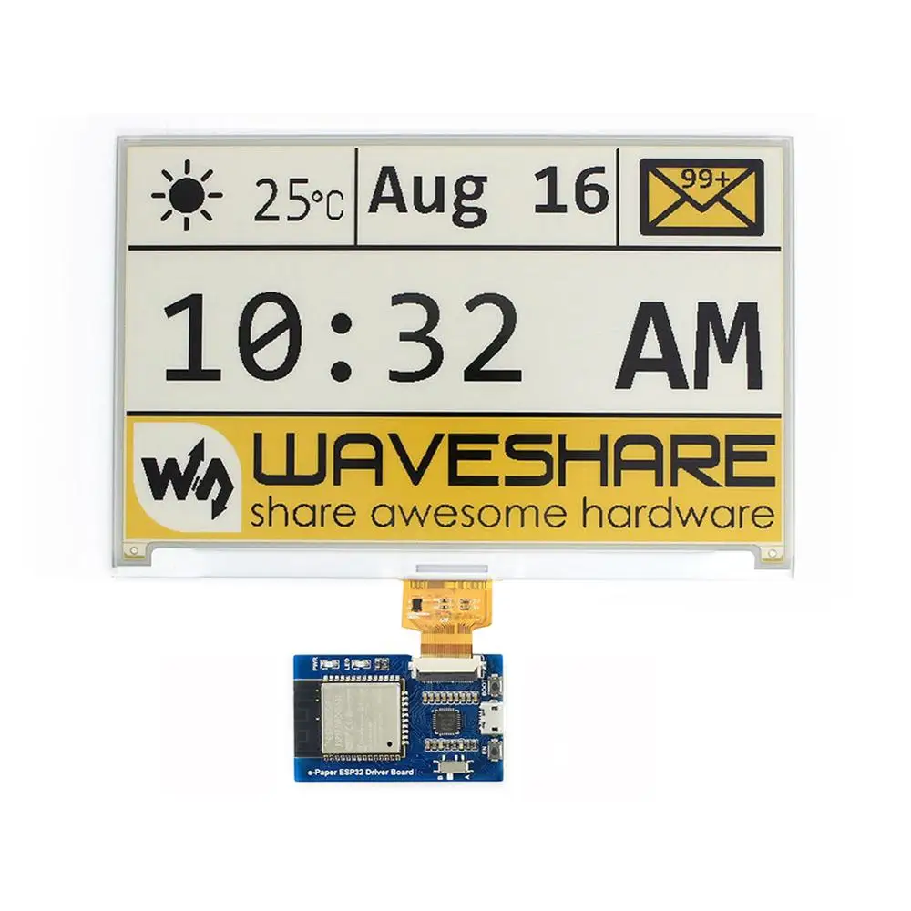 Универсальная плата водителя e-paper с WiFi/Bluetooth SoC ESP32 для различных Waveshare SPI e-paper raw panels