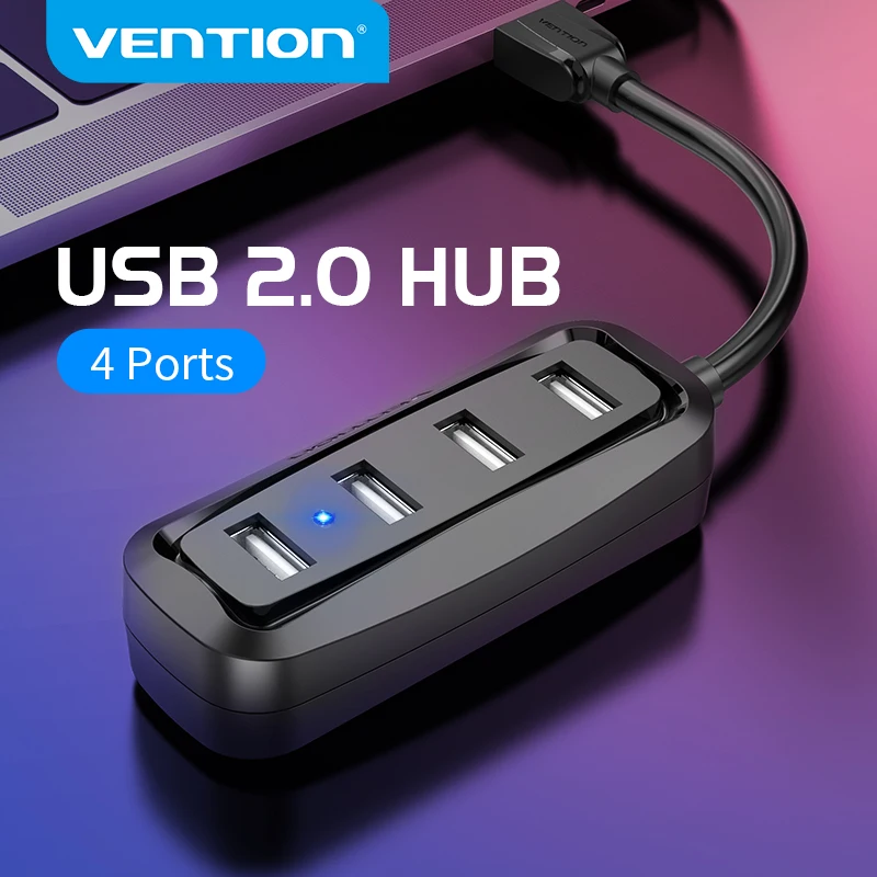 Vention usb хаб USB 2 0 концентратор 4 порта разветвитель со светодиодным адаптером для