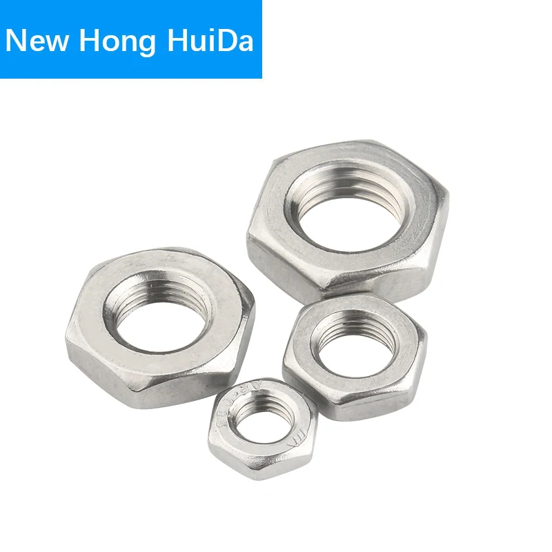 DIN439 GB6172 Hexagon Thin Nut 304 Stainless Steel Hex Nut Metric Thread M6 M8 M10 M12 M14 M16 M18 M20 M22 M24