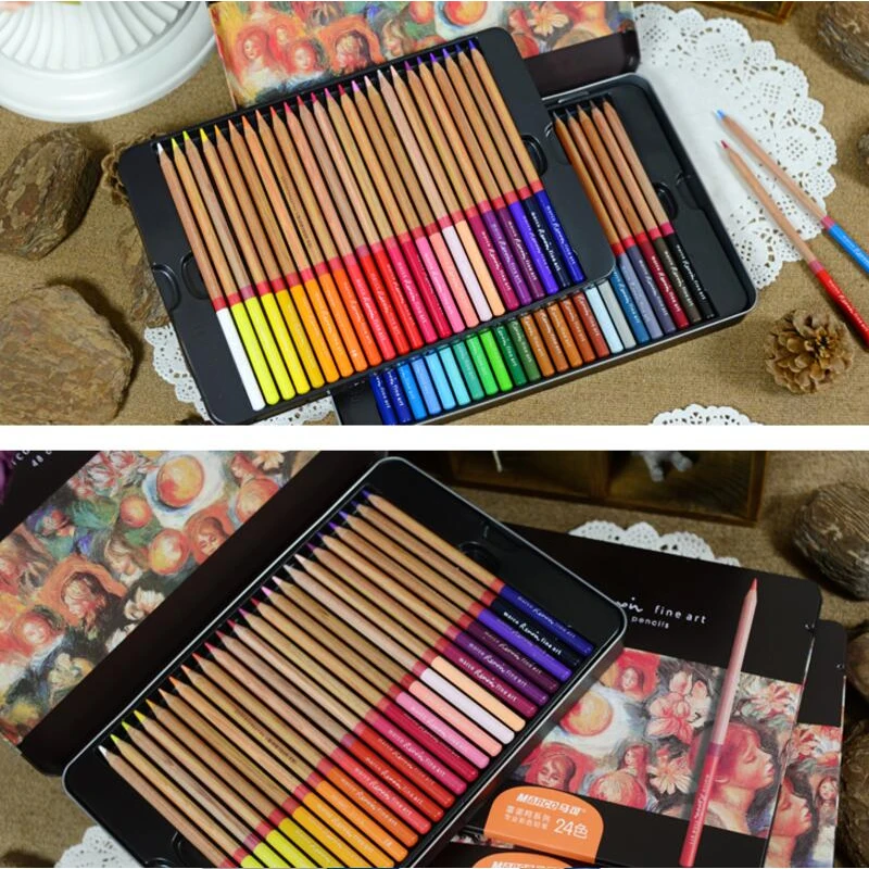 120 Colors Marco Renoir Color Pencil Crayon Iron Box Colored Pencils Coloring Drawing Crayon De Couleur Student Art Supplies - 21 - View #4