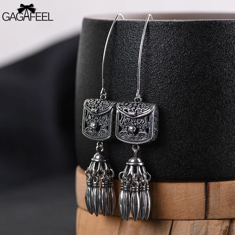 GAGAFEEL модные квадратные Полые сумки стильные этнические серьги-гвоздики серьги