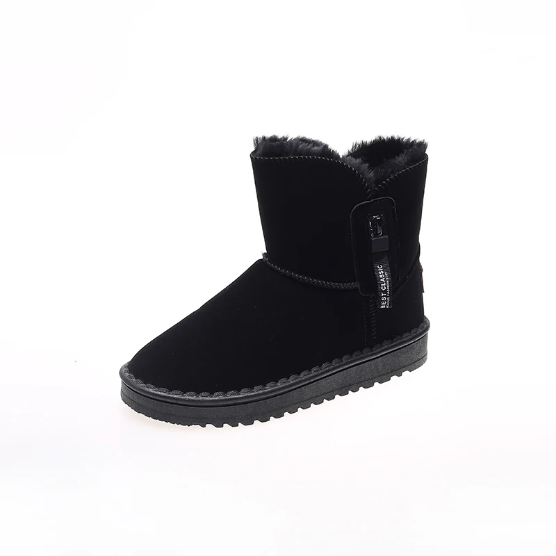 Г., новые зимние женские ботинки с плюшем, сохраняющие тепло зимние ботинки на меху удобные нескользящие ботинки в австралийском стиле, Emu, черный цвет - Цвет: Черный