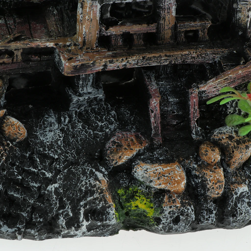 Fish Tank Ornament Aquarium Decorative Retro Chinese Building Reptile Hideaway