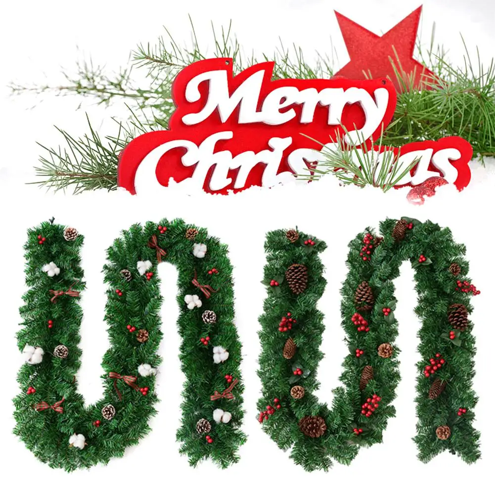 Рождественская гирлянда из ротанга традиционный Рождественский венок подвесной