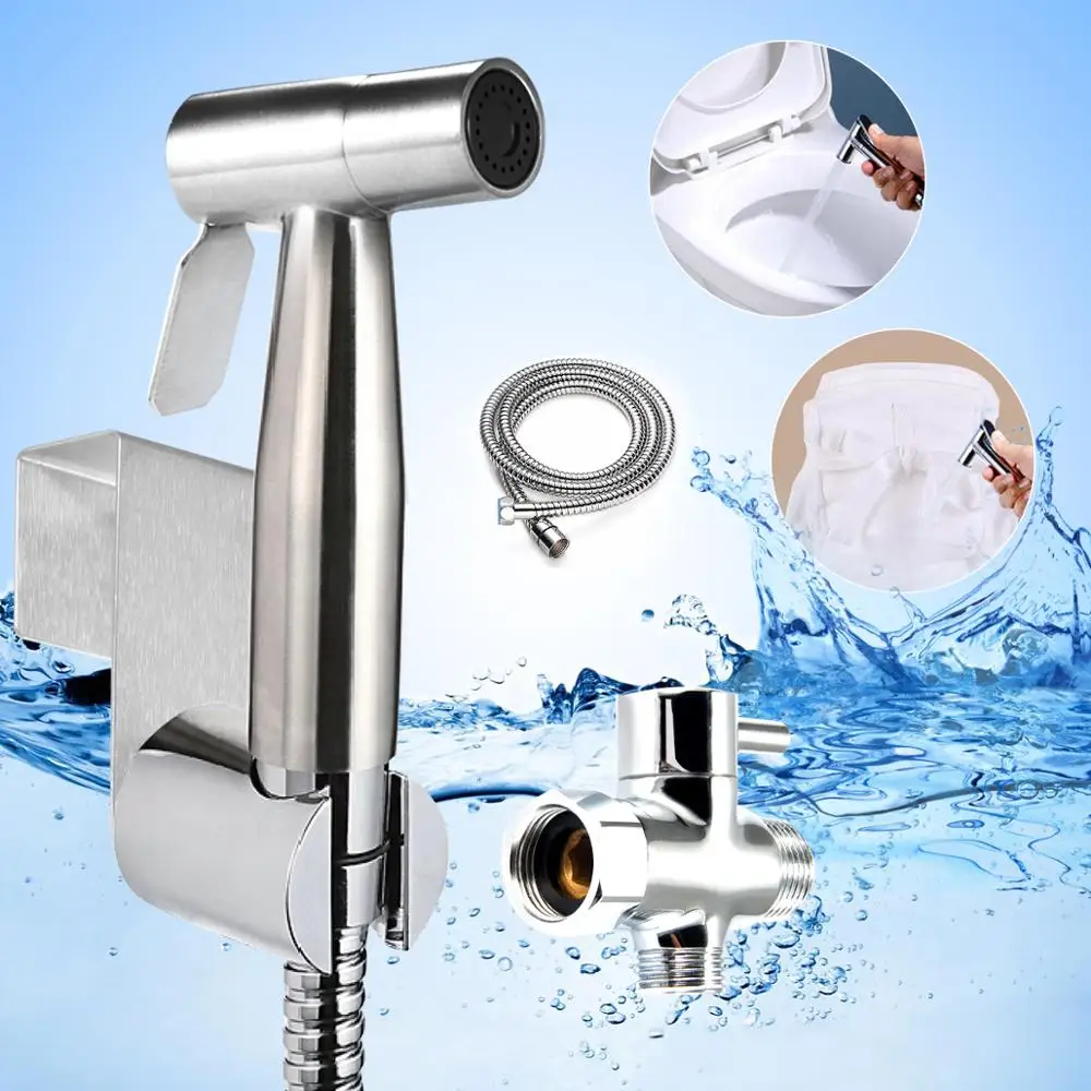 

Toilet hand-held Bidet Sprayer Kit Set Multifunctional Faucet Accessories Stainless Steel Bidet Hand Sprayer Shower