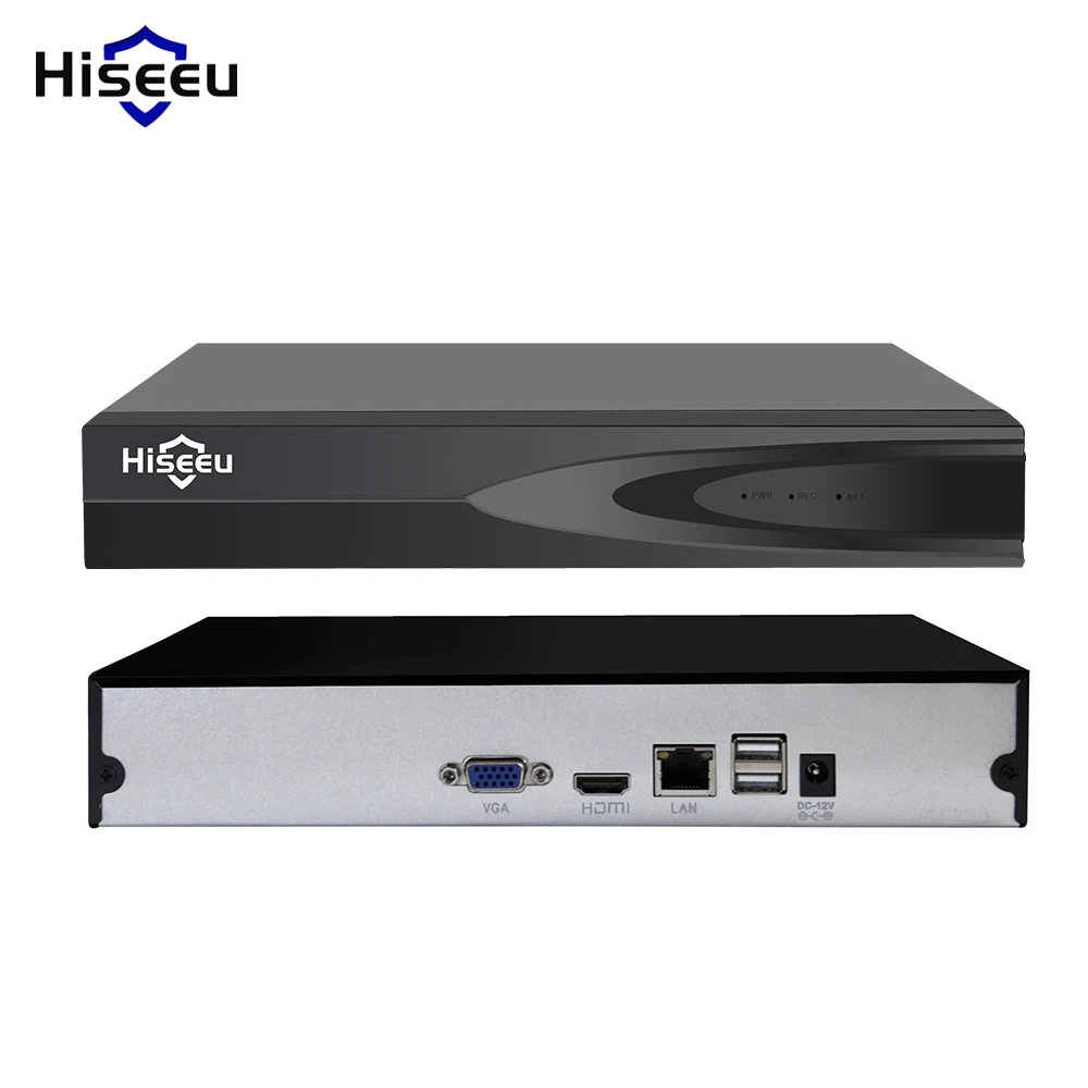 Hiseeu H.265 HEVC 8CH 16CH видеонаблюдения NVR для 5MP/4MP/3MP/2MP ONVIF 2,0 IP Камера металла видеорегистратор сети P2P для системы видеонаблюдения