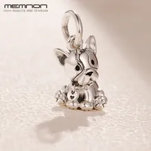 День матери 925 стерлингового серебра бульдог щенок Висячие Подвески для изготовления ювелирных изделий подходят бусины браслет ожерелье кулон DIY
