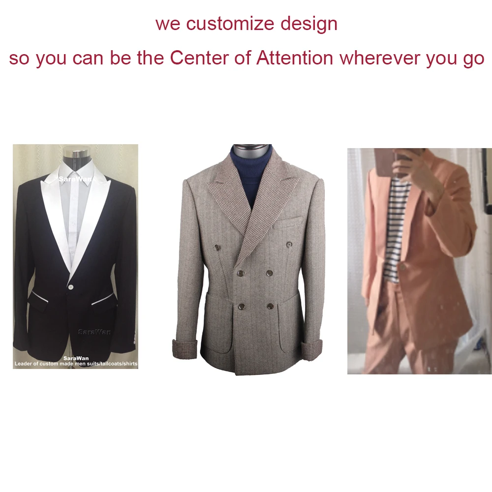 Custom Made To Measure Tailored Men'S Bespoke Suit Tailor Made Suits Custom Made Mens Suits Customized Groom Tuxedo Wedding Suit 2