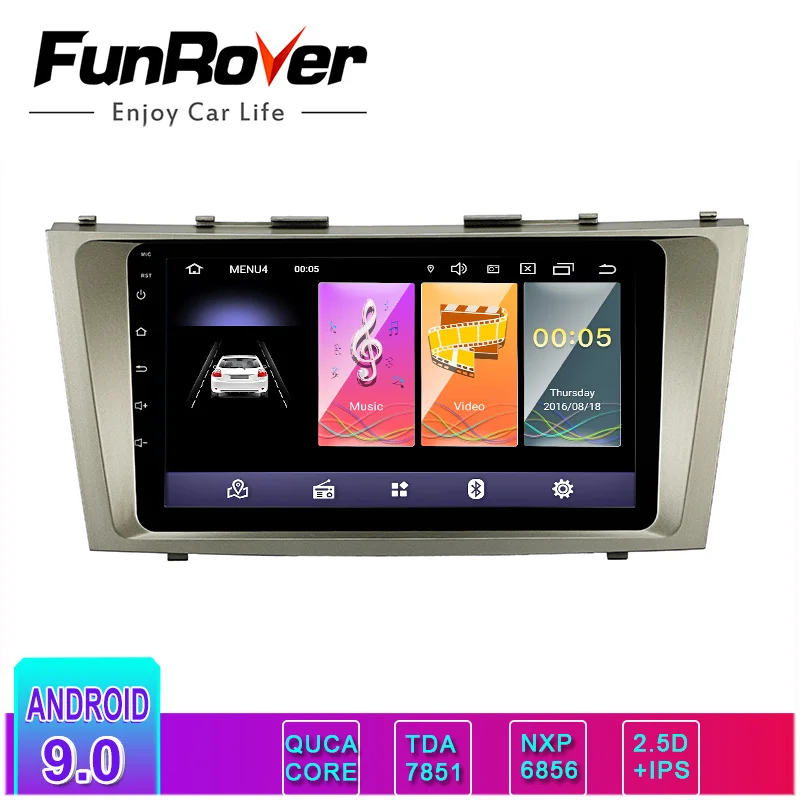 

Funrover 2.5D+IPS Android 9.0 Car Radio Multimedia Video Player Navigation GPS 2 din dvd For Toyota Camry 40 50 2007 2008 DSP