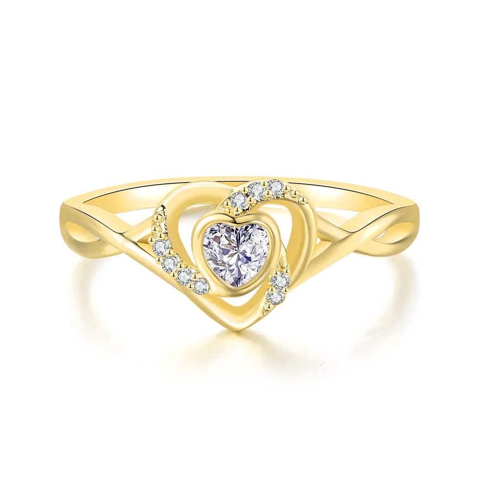 Anelli Di Cristallo A Cuore 2022 Moda Donna Hollow Twist Amore Promessa Anello Matrimonio Sposa Accessori Gioielli Regalo Di Anniversario R344