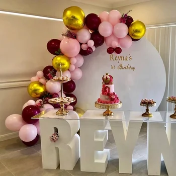 

112pcs Pearl Burgundy Baby Pink Balloon Garland Arch Kit Birthday Party Decoration Latex Balloons for Baby Shower Wedding Party