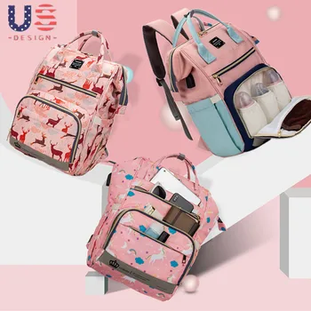 

Lequeen Mother and Baby Supplies New Mummy Backpack Large Capacity Multi-Function Mother's Bag Waterproof Diaper Bag
