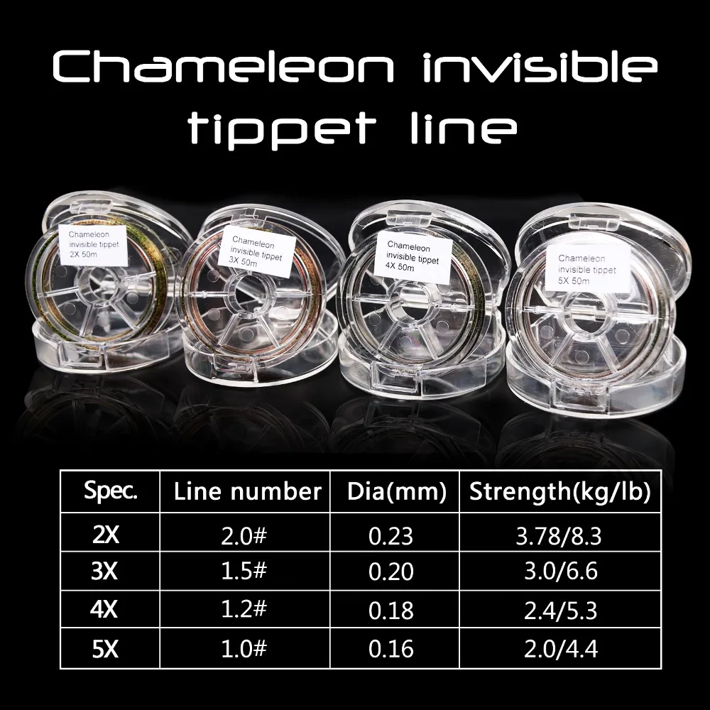 Maximumcatc Tippet Fly Fishing Line Chameleon Invisible 50M 2X/3X/4X/5X Fly Line pesca Maximumcatc Tippet Fly Fishing Line Chameleon Invisible 50M 2X/3X/4X/5X Fly Line pesca