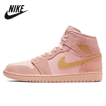 

Original New Nike Air Jordan 1Mid Women Shoes Pink Basketball Sneakers Women Running Sport Shoes Breathable Outdoor