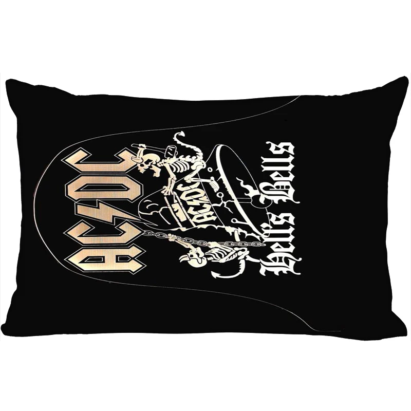 Hot ACDC Printed Satin Pillowcases Two sides Standard Silk Soft Rectangle zipper pillowcover More size Custom LOGO - Цвет: 9