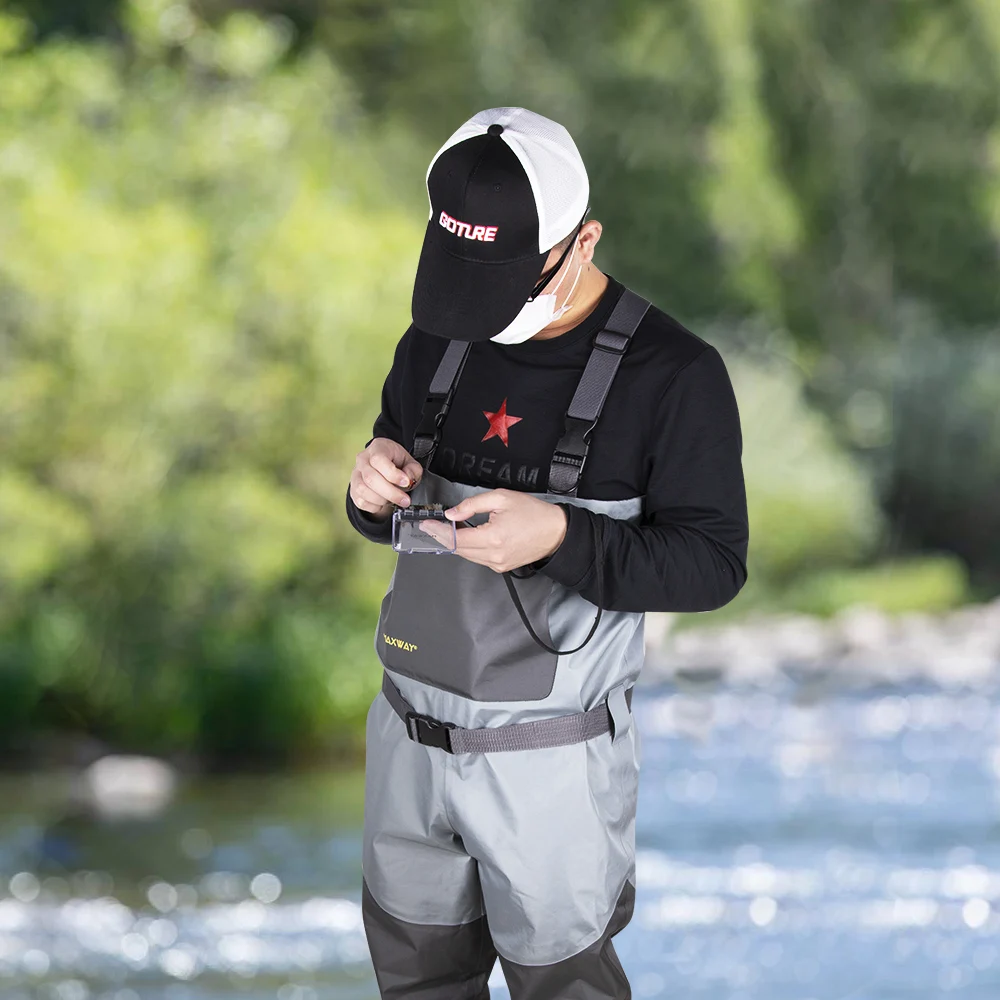 Goture Fishing Waders 3-Layer Polyester S M L XL XXL Breathable 100%  Waterproof Wader Stocking Foot Fly Fishing Chest Waders