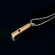 Чистый латунный открытый спасательный свисток, детский свисток для выживания, тройной металлический свисток для выживания при землетрясении, оборудование для выживания, ожерелье для обучения