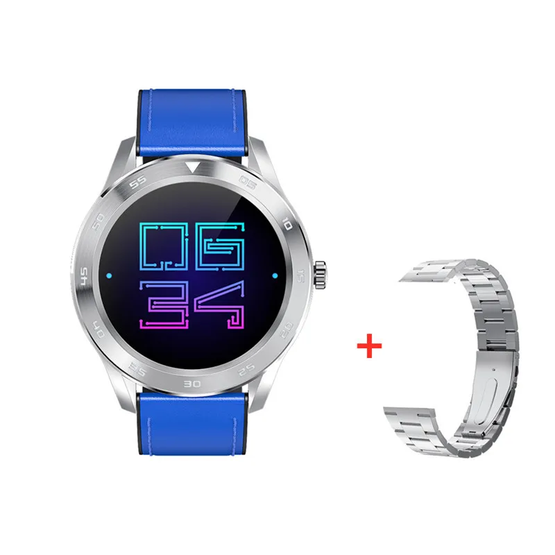 add steel strap DT98 Smartwatch IP68 Водонепроницаемые полностью умные часы с сенсорным экраном для мужчин Bluetooth Вызов ЭКГ кровяное давление для мужчин для huawei часы GT2 - Цвет: add steel strap