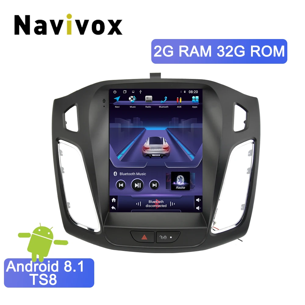 Navivox HD 10,4 дюймов Android Восьмиядерный android 8,1 Автомобильный gps Мультимедиа Видео Радио плеер для ford focus2 салон 2010- лет