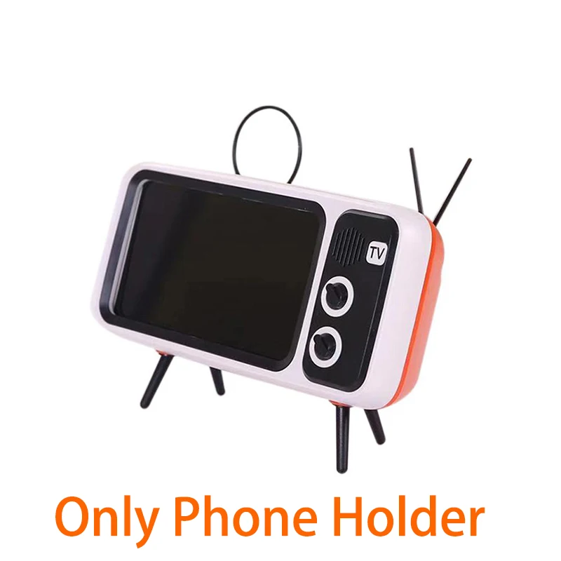 Only Holder orange 3 в 1 беспроводной Peaker Ретро ТВ мини портативный Bluetooth бас динамик держатель мобильного телефона стенд динамик ретро фоторамка подарок - Цвет: Only Holder orange