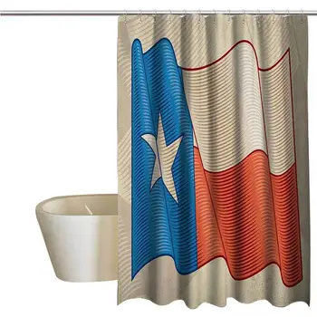 

Texas Star Tropical Shower Curtain for Bathroom Flapping Texan Flag Lone Star Pattern with Retro Effect Americana Waterproof