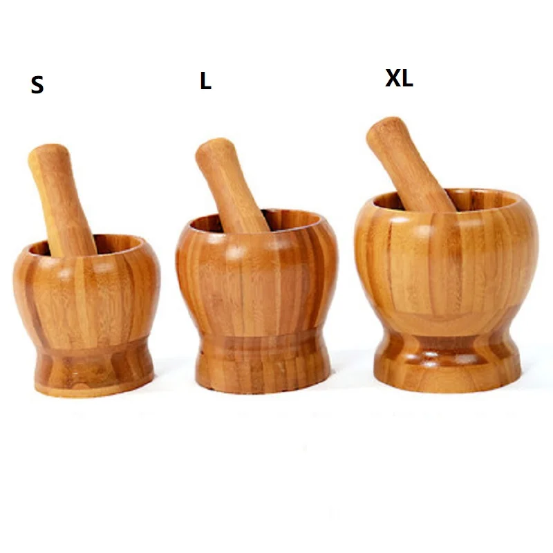Garlic Grinder Natural Solid Wood Bowl Environmental Kitchen Utensil