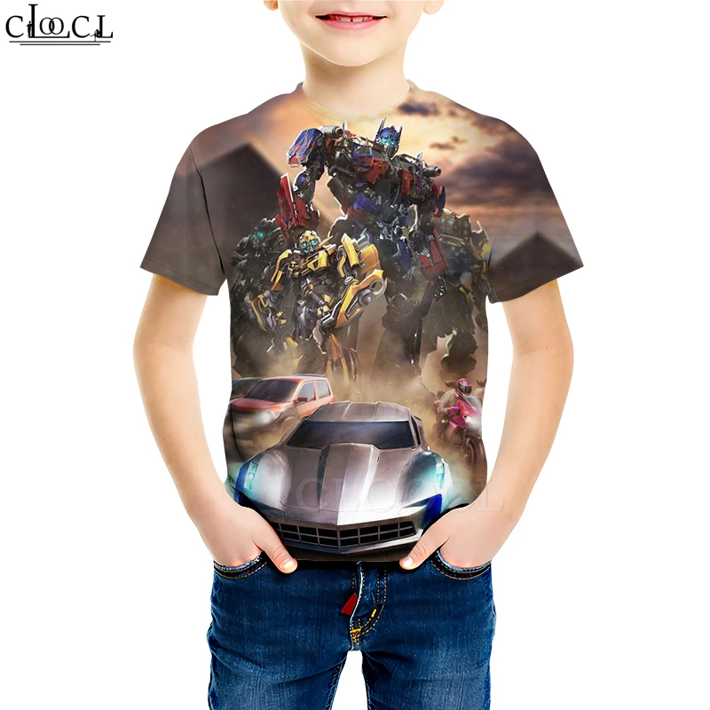 Autobots/футболки с трансформацией робота для мальчиков и девочек, с 3D принтом, Классическая забавная футболка с рисунком из мультфильма «Шершень» Для малышей, повседневные топы для детей
