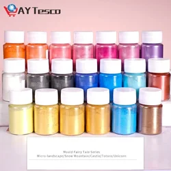 Kit de 20 colores para manualidades, relleno de polvo de purpurina, pigmento de decoración, juguetes, rociadores, aditivos de tinte en polvo de perla, pegamento esponjoso, regalo de limo