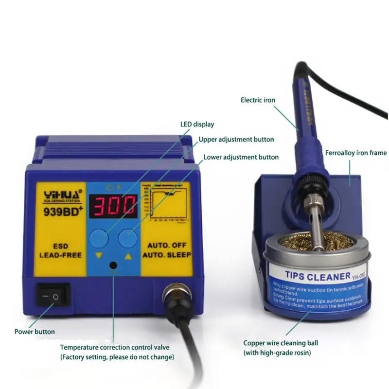 Wuxi anti-statische löten station 939BD + 75W Intelligenz PCB Löten Station 75W High Power Eisen Lö