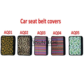 

4PCS Neoprene Sunflower Leopard cactus Car Safety Seat Belt Pad Cover Belt Strap Shoulder Pad for Adults and Children