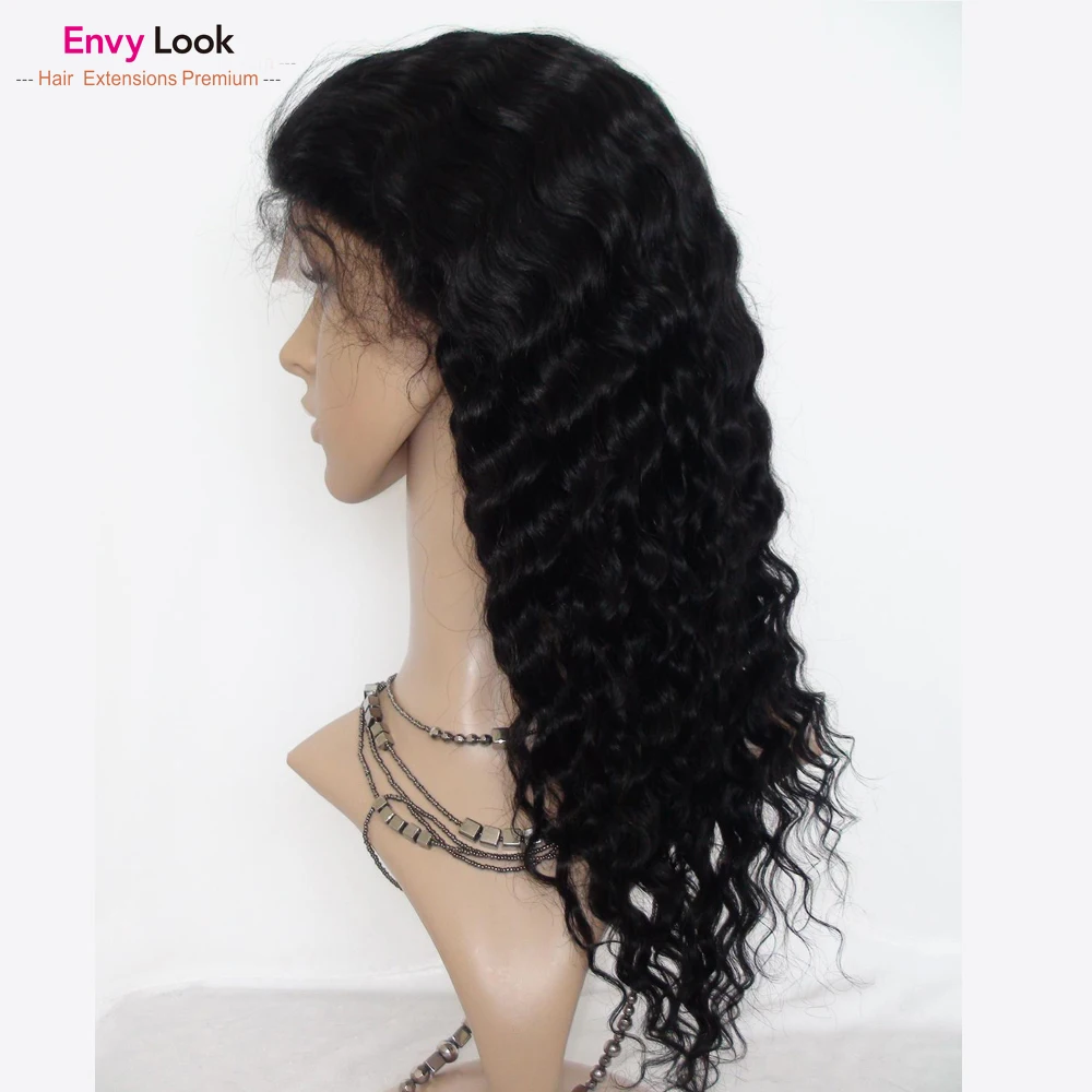 Натуральный цвет 13*4 аппарат для глубоких волн Envy Look парик из человеческих волос