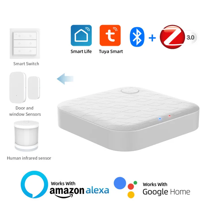 Remoto sem Fio Controle de Bluetooth Tuya Wifi Zigbee Inteligente Gateway Hub Controle Vida App Via Alexa Google Casa Sig-mesh 1 alexa google casa sig-mesh controle de bluetooth