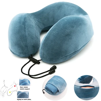 

U Shaped Memory Foam Neck Pillows Soft Slow Rebound Space Travel Pillow Neck Cervical Healthcare Headrest Free Adjustment Elasti
