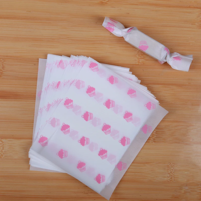 Aq 500 Pz/Lotto Carta Bianca Piccole Torte Rosa Stile Semplice Fatto A Mano Zucchero Candy Wrapper Party Carta Da Imballaggio Torrone Morbida Fatta In