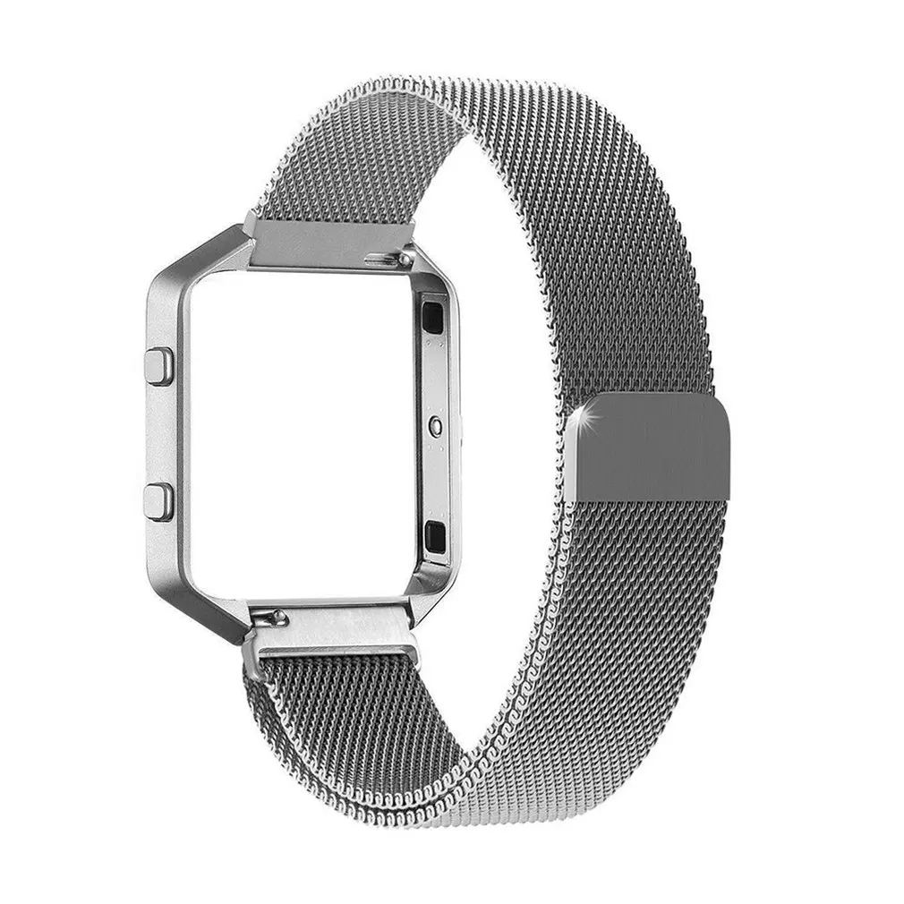 Сетчатый ремешок металлический каркас для Fitbit Blaze часов нержавеющая сталь черный