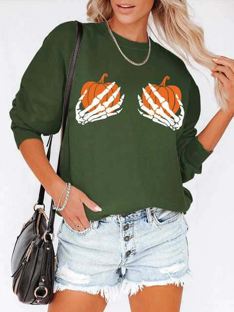 Shein Romwe Y2k Women's T-shirt 2021 Fall Halloween Floral Pattern Tie Dye  Long Sleeve Pullover Sweatshirt Women Loose T-shirt - T-shirts - AliExpress