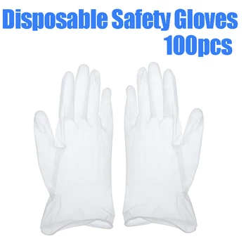 

100pcs Disposable Safety Gloves PVC Powder Free Gloves for Cleaning Cooking Dishwashing High Elasticity Safety Gloves