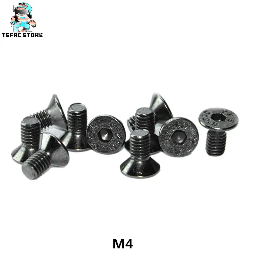 100% оригинал YFS M4x6/8/10/12/14/16/20 мм Ранг 12 9 плоская головка винт черный никелированный