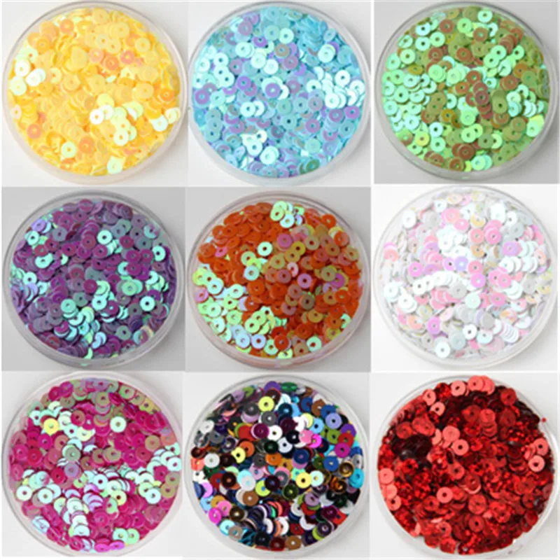 Sequins for Crafts 3mm 4mm 5mm 6mm Flat Round PVC Loose Paillette for Wedding Decoration Garment Dress Shoe Caps DIY