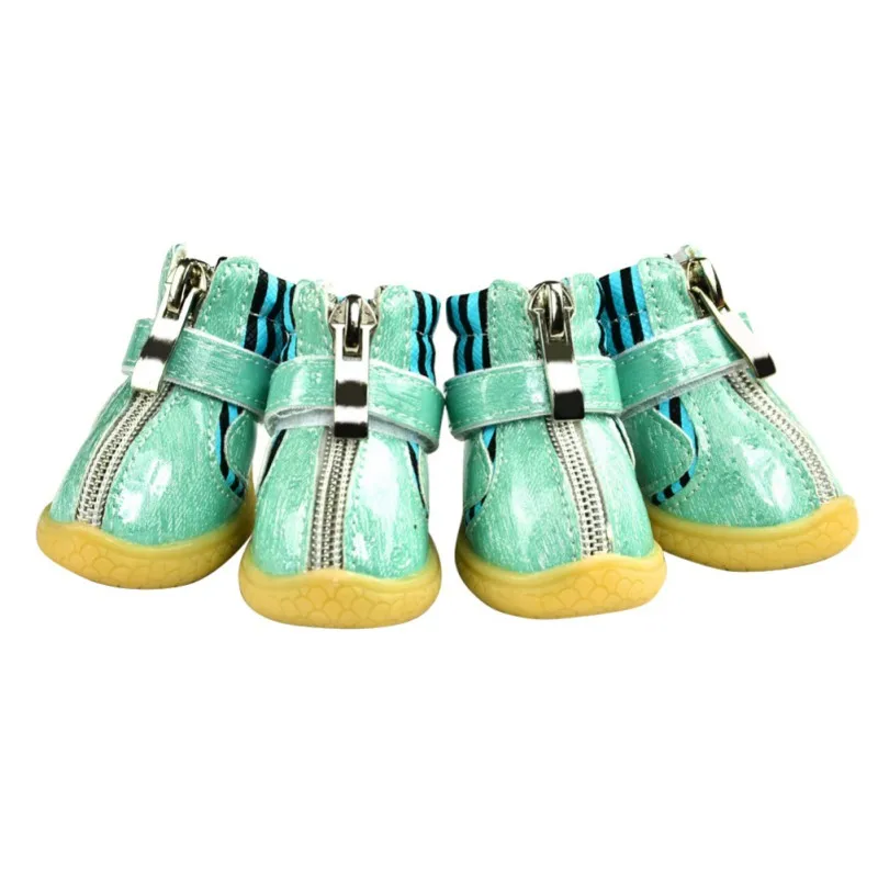 4 шт. противоскользящая зимняя обувь для собак водонепроницаемые ботинки из искусственной кожи носки Резиновая обувь маленькие собаки щеночки обувь Cachorro ZA