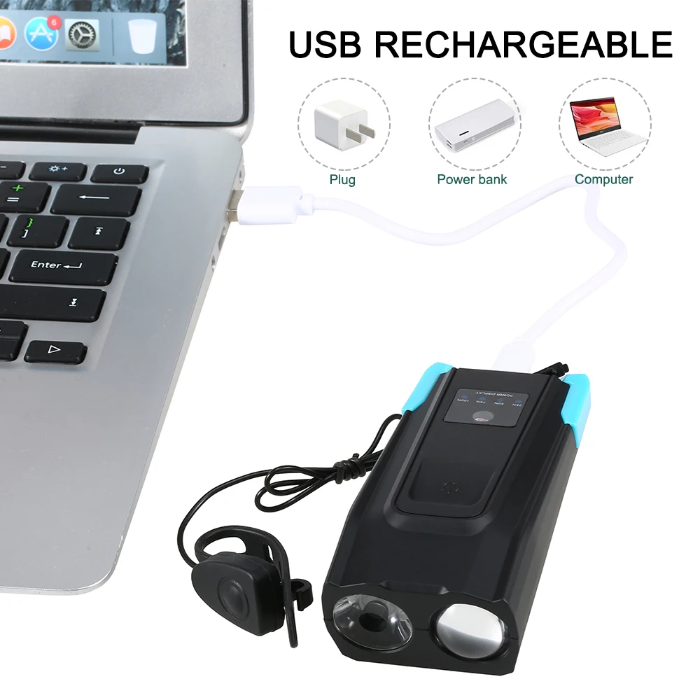 Велосипедный передний свет USB перезаряжаемая Смарт индукция велосипед фара светодиодный фонарь с рогом 2000 mAh/4000 mAh батарея