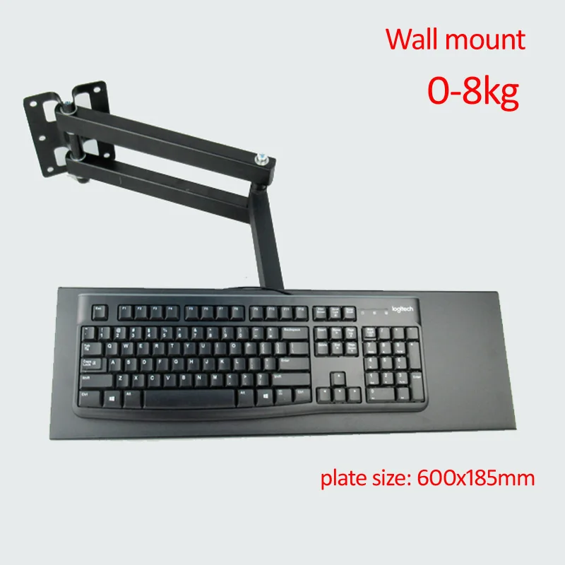 Bandeja do Teclado Montada na Parede Longo do Suporte do Teclado de Trabalho em pé 600x185mm para o Braço Dl-150-kym3