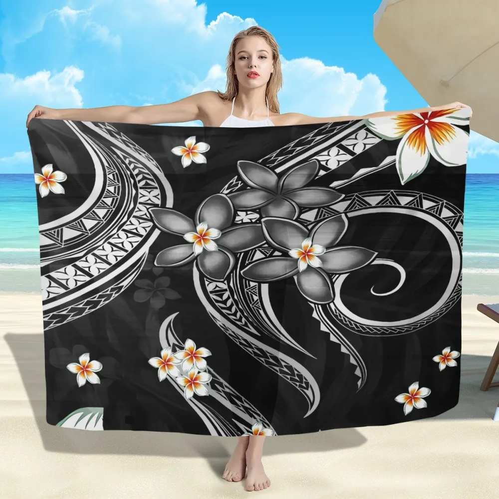 bikini cover up pants Hycool Polynesian Tribal Soft One-Piece Beach Cover Ups Lavalava Custom Loog Blank Fashion Sarong Dress Blue Hawaiian Thin Skirt bathing suits and cover ups