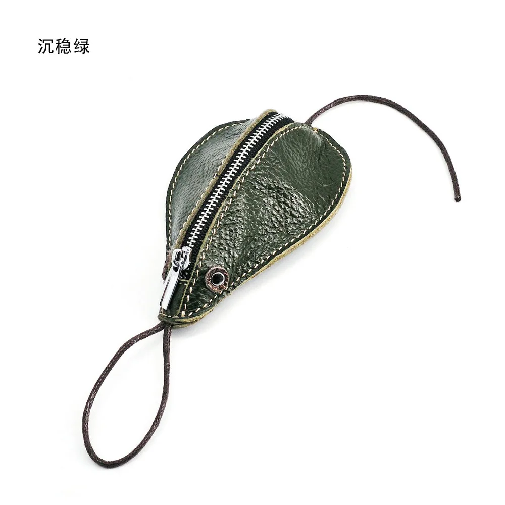 New cute Animal modeling key bag genuine leather compact and simple storage coin purse men/women universal car key package - Цвет: 4